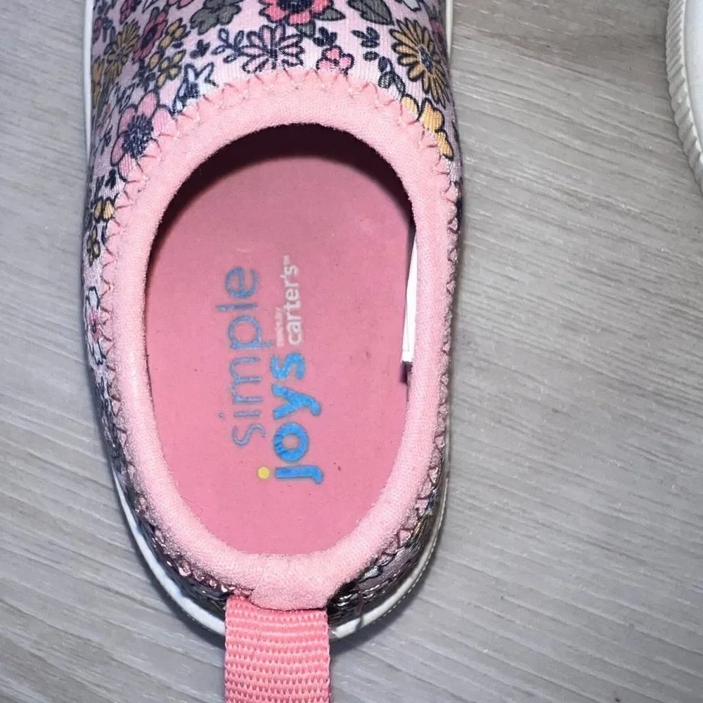Simple Joys by Carters Kimmie Kaia Aqua Shoes Pink‎ Floral Toddler 7M